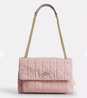 B2-014 Coach Elodie Pink Signature Denim CER78 NWT